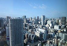 Shinjuku area and NEC head office building