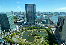 Kyu-Shiba Rikyu Garden and Softbank Headquarters Building